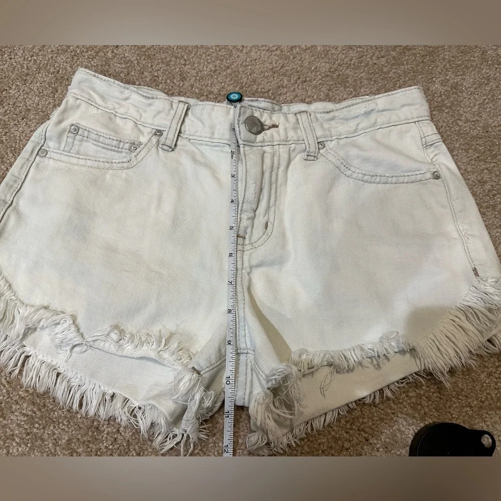 Free People Light Blue Cut Off Jean Shorts Size 26